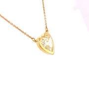 Yellow Diamond Heart Necklace 2.18 CT set in 18 KYG