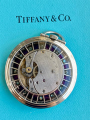 ART DECO Authentic Antique Tiffany & Co Diamond and Ruby Open Pocket Watch