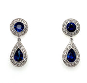 2.00 ctw Sapphire and Diamond Dangle Earrings set in Platinum