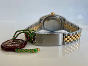 Rolex Datejust Two Tone Jubilee with Original Tapestry Diamond Dial and Fluted Bezel