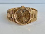 Rolex DayDate 36mm Yellow Gold Stick Dial and Fluted Bezel