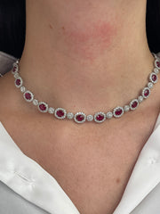 Burmese Ruby Diamond Necklace