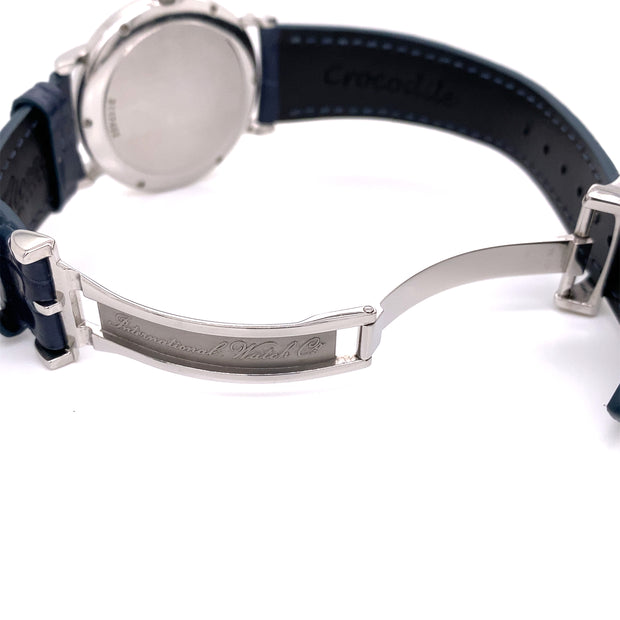 A detailed view of the branded buckle deployment.