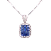  Set in luminous 14K white gold, the piece features 0.84 carats total weight of richly hued sapphires.