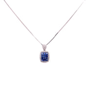 A stunning look at the vibrant blue sapphires set with diamond accents.