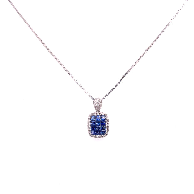A stunning look at the vibrant blue sapphires set with diamond accents.