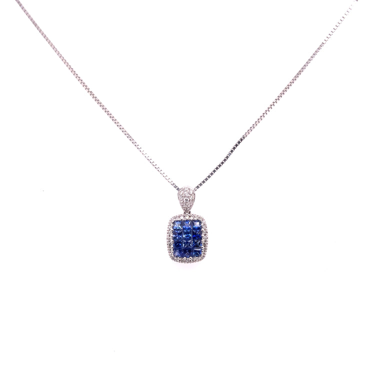 A stunning look at the vibrant blue sapphires set with diamond accents.