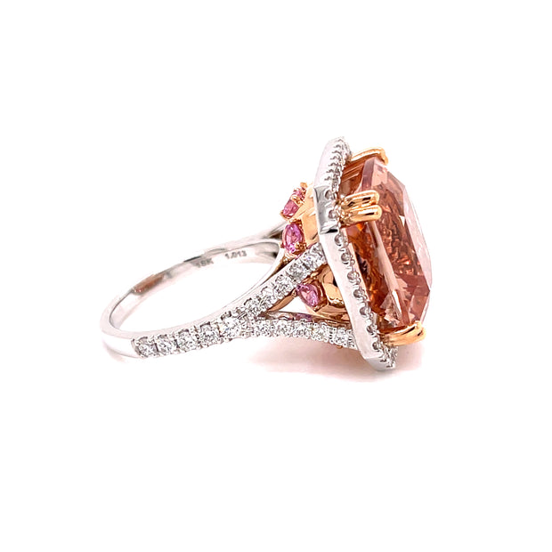 Shown here from the side this mulit-stone ring shines with depth and character.