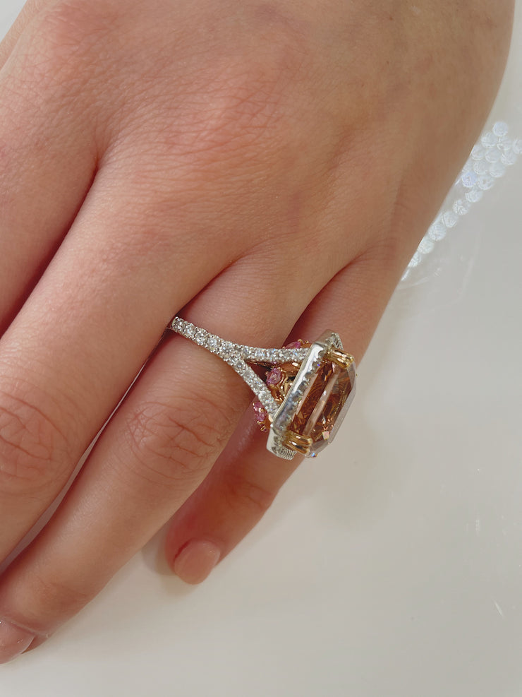 Morganite and Diamond Ring