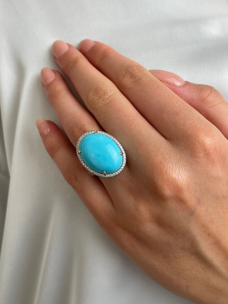 A timeless statement piece showcasing rare natural beauty, shown on model.