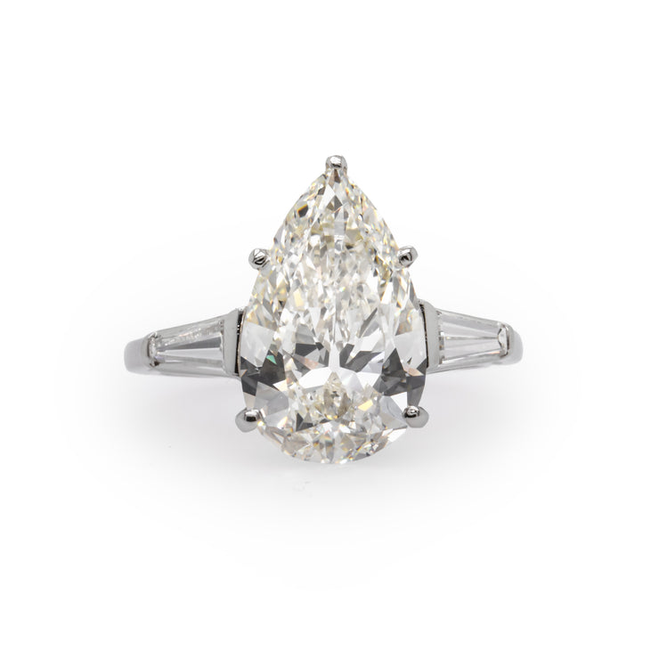 Pear Shape Diamond And Baguette Ring