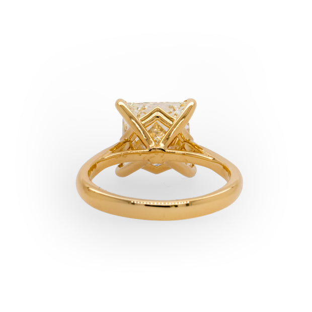 3.55 CT Princess Cut Diamond Engagement Ring set in 18 KYG