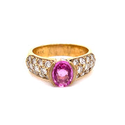 1.37 carat pink oval sapphire for a vibrant, feminine centerpiece