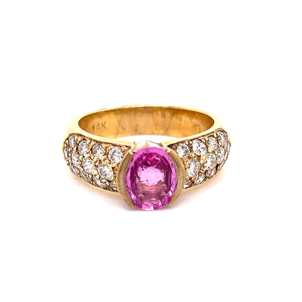 1.37 carat pink oval sapphire for a vibrant, feminine centerpiece