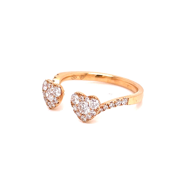 0.49 carat total weight of round brilliant cut diamonds for exceptional sparkle.