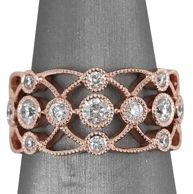 I zoomed in look at the fine milgrain details on the filigree band.