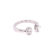 Diamond bypass ring shown here from an angle.