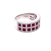 1.98 ctw Round Rubies, vibrant, richly colored gemstones.