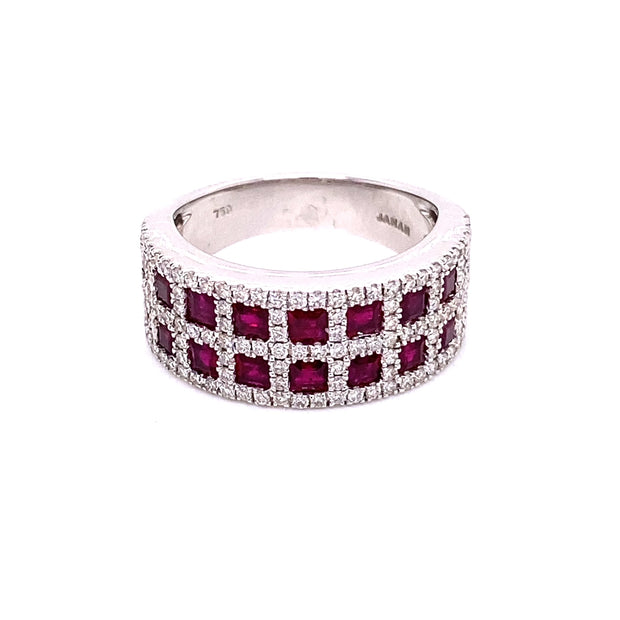 Striking Contrast – red rubies and white diamonds set in perfect harmony.