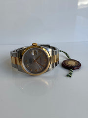 Rolex Datejust Two Tone Oyster shown here on it's side.