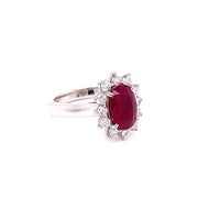 2.88 ct Ruby with 0.74 ctw Diamond Halo Ring