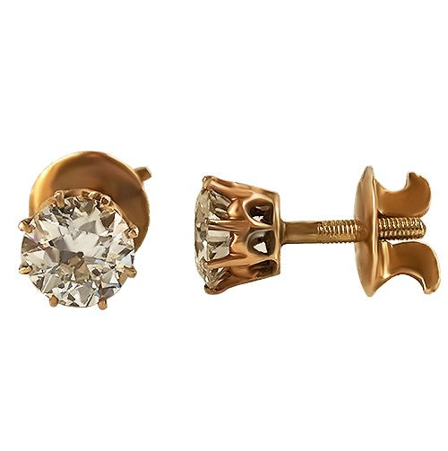 Old European Cut brilliance meets classic gold craftsmanship in this exquisite and refined pair.
