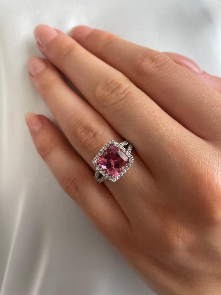 Luxurious two-tone design with heirloom-quality craftsmanship shown on hand.