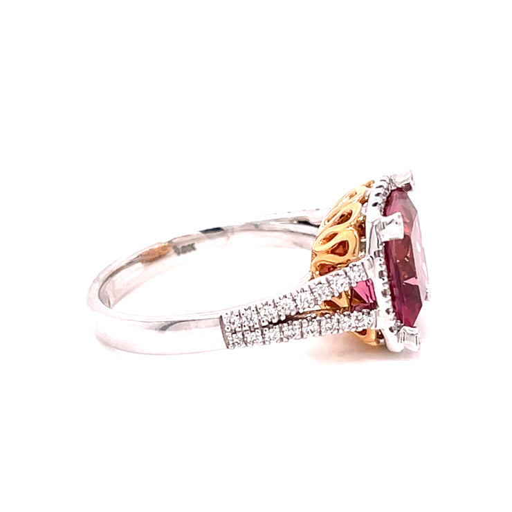 Crafted in 18K white and rose gold.