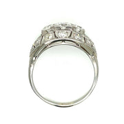 Stunning craftsmenship in detailed milgrain to showcase this Deco Diamond Ring