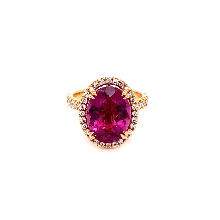 4.67 carat oval tourmaline with rich, eye-catching color.
