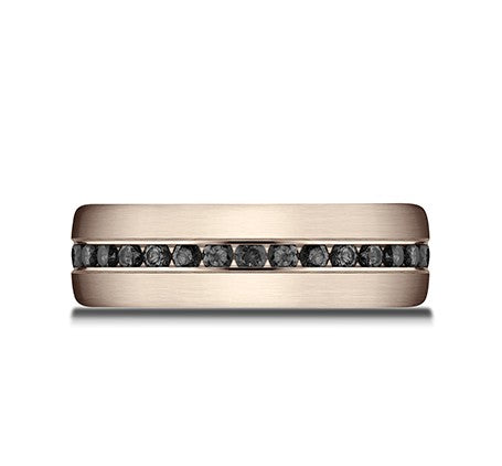 Channel Set Rose Gold Black Diamond Band