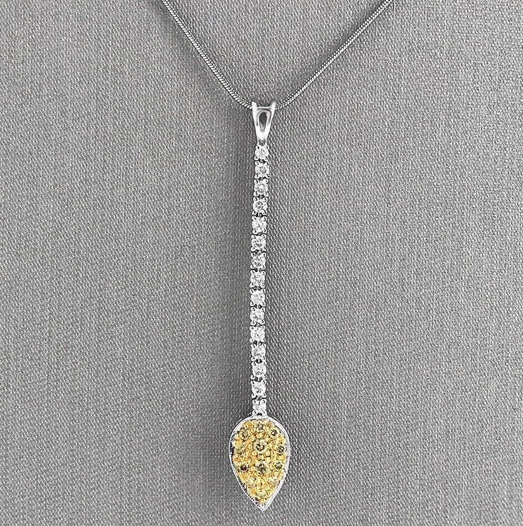 Fancy yellow diamond drop pendant