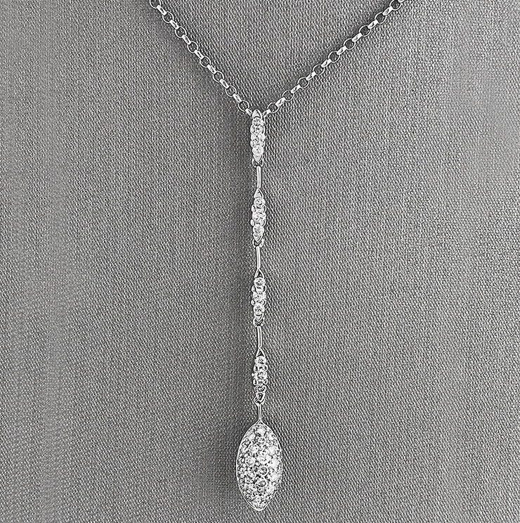 white gold diamond drop pendant