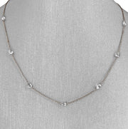 Natural diamond briolette bead 18Kt white gold necklace