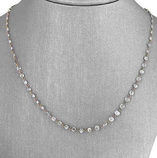 Natural Diamond beads 18kt yellow gold necklace