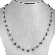 Natural Black Diamond beads 18kt white gold necklace
