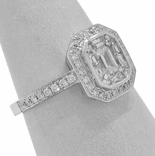 Invisible set diamond halo ring – Jahan Diamond Imports