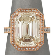 Rose Gold Emerald Cut Diamond Ring