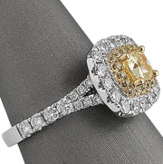Fancy Yellow Diamond Halo Ring