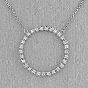 Open circle diamond necklace