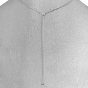 14K white gold lariat necklace offers a refined take on everyday elegance.