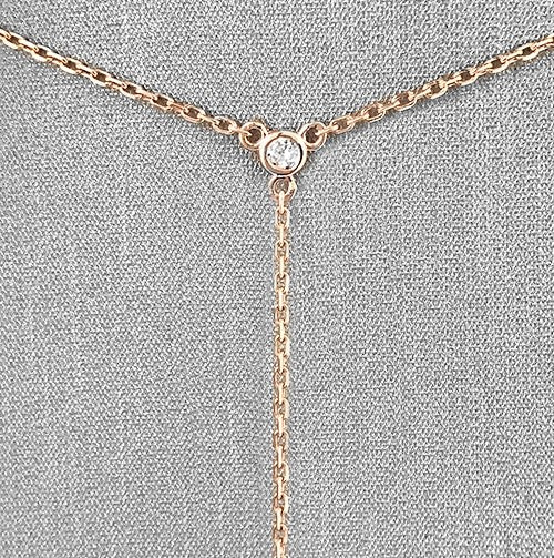 Diamond Rose Gold Lariat Necklace