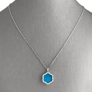 The Daniella Turquoise and diamond pendant