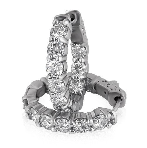 4.00 ctw Diamond Inside Out hoop Earrings