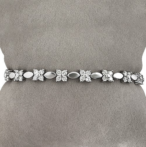 Platinum Diamond cluster bracelet