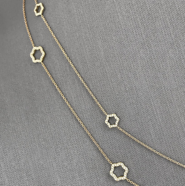 The Daniella Six open motif Yellow Gold necklace
