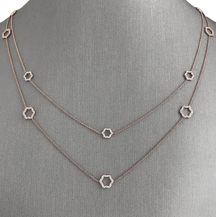 The Daniella Six open motif rose gold necklace