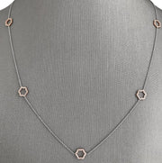 The Daniella 18KT white and rose gold open motif necklace