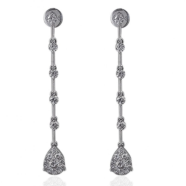 Diamond Pear shape drop earrings