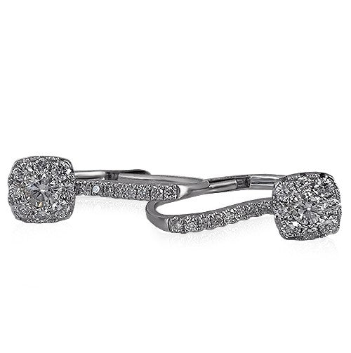 Round diamond cluster lever back earrings